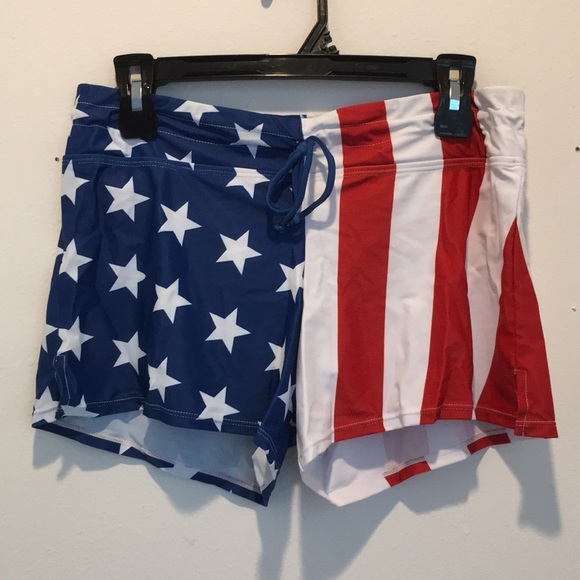 New Women’s Patriotic American Flag Swim Board Shorts Small Medium Large XL 3XL - Picture 2 of 8